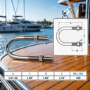 Marine T316 Stainless Steel U-Bolts with Hex Nuts, Heavy Duty U Bolt Fasteners for Deck, Dock, Pipe, and Hardware Use - PACK 4