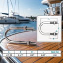 Marine T316 Stainless Steel U-Bolts with Hex Nuts, Heavy Duty U Bolt Fasteners for Deck, Dock, Pipe, and Hardware Use - PACK 4