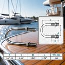 Marine T316 Stainless Steel U-Bolts with Hex Nuts, Heavy Duty U Bolt Fasteners for Deck, Dock, Pipe, and Hardware Use - PACK 4