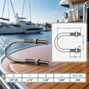 Marine T316 Stainless Steel U-Bolts with Hex Nuts, Heavy Duty U Bolt Fasteners for Deck, Dock, Pipe, and Hardware Use - PACK 4