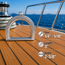 Marine T316 Stainless Steel D Ring Thimble, Wire Rope D-Ring Yacht Thimble for Cable, Rigging, Dock, Deck - PACK 4