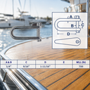 Marine Boat T316 Stainless Steel Halyard Key Shackle with Captive Pin, Sailing Rigging Shackle for Rope, Line - PACK 4