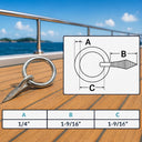 Marine T316 Stainless Steel Ring Nail Link Connector, Welded Ring Hardware for Yacht, Sailing, Boat, Dock, Rope - PACK 10