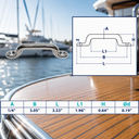 Marine T304 Stainless Steel Long Pad Eye, Cable Rigging Plate for Yacht, Boat, Dock, Deck, and Wire Rope Systems - PACK 10