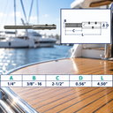 Marine Deck T316 Stainless Steel Set Screw Threaded Stud for 1/8" 3/16" 1/4" Cable Wire, Railing - PACK 4