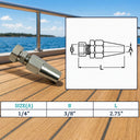 T316 Stainless Steel Swageless Receiver for Marine Boat Cable Wire Rope, Railing End Fitting - PACK 4