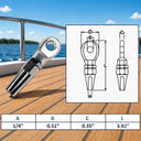 T316 Stainless Steel Swageless Eye Terminal Cable Rail Fitting, Marine Boat Wire Rope End Terminal for Railing, Deck, Dock - PACK 4