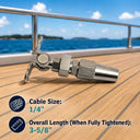 Marine T316 Stainless Steel Swageless Deck Toggle for Cable Rail Wire Rope, Railing Terminal Fitting for Deck, Stair, Dock - PACK 4