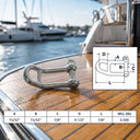 Marine Boat Headboard Shackle with Captive Pin, Stainless Steel Sailboat Rigging Shackle for Rope, Cable - PACK 4