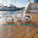 DIN 582 Eye Nut Stainless Steel 316, Metric Thread Marine Grade Lifting and Rigging Hardware for Chain, Cable, and Rope