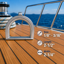 Marine T316 Stainless Steel D Ring Thimble, Wire Rope D-Ring Yacht Thimble for Cable, Rigging, Dock, Deck - PACK 4