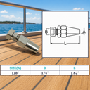 T316 Stainless Steel Swageless Receiver for Marine Boat Cable Wire Rope, Railing End Fitting - PACK 4