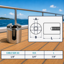 T316 Stainless Steel Cross Cable Clamps for Rope Wire Cables, Railing Wire Rope Connector Hardware for Deck, Dock, Marine - PACK 10
