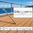 Marine T316 Stainless Steel Swageless Toggle Turnbuckle for Cable Rail Wire Rope, Adjustable Railing Tensioner for Deck, Stair, Dock - PACK 4