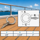 Marine T316 Stainless Steel Ring Nail Link Connector, Welded Ring Hardware for Yacht, Sailing, Boat, Dock, Rope - PACK 10