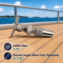 Marine T316 Stainless Steel Swageless Deck Toggle for Cable Rail Wire Rope, Railing Terminal Fitting for Deck, Stair, Dock - PACK 4