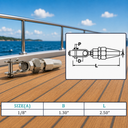 T316 Stainless Steel Swageless Toggle Cable Railing Fitting, Marine Boat Wire Rope Terminal for Deck Rail, Stair Rail - PACK 4
