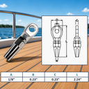 T316 Stainless Steel Swageless Eye Terminal Cable Rail Fitting, Marine Boat Wire Rope End Terminal for Railing, Deck, Dock - PACK 4