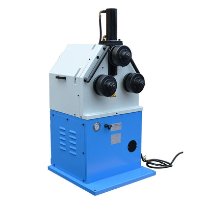 3HP Ring Band Roller Round Angle Bender Hydraulic Bending Machine Pipe Square Tube Round Flat Steel 9 RPM 2" Roll Shaft Diameter