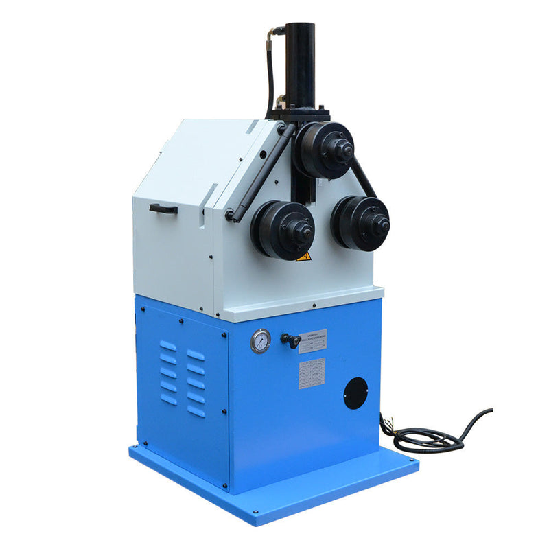 3HP Ring Band Roller Round Angle Bender Hydraulic Bending Machine Pipe Square Tube Round Flat Steel 9 RPM 2" Roll Shaft Diameter