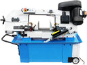 Industrial bandsaw with hydraulic-assisted cutting arm.