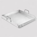 Single Stove Stainless Steel Flat Top Griddle, 18-1/2" x 18-1/2" Grill Plancha for Stovetop Cooking, Tacos, Pancakes & Burgers