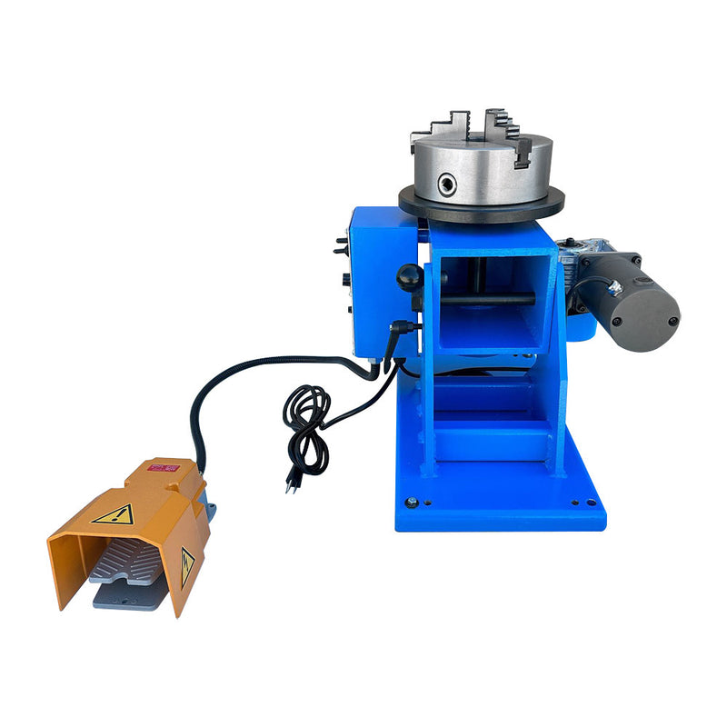 120-250 LBS 8" Hollow Chuck Welding Positioner Turn Rotary Table Tilt 0-90
