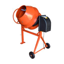 170-liter electric cement mixer with stand and wheels for easy job site transport