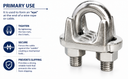 Marine Industrial Heavy Duty Wire Clip Rope Clamp Stainless Steel Cable_Various Sizes