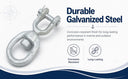 Marine Hot Dipped Galvanized Steel 1/2" Jaw & Eye Swivel Mooring Connector 3,600 lbs WLL