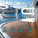 Marine Boat T316 Stainless Steel Halyard Key Shackle with Captive Pin, Sailing Rigging Shackle for Rope, Line, Yacht, and Deck Hardware