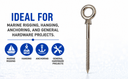 5 Pcs Marine T316 Stainless Steel 1/4" x 2-5/16" Screw Lag Eye Bolt