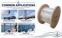 T316 Stainless Steel Wire Rope 500 ft Wire Cable Deck Railing 1/8" 7x19 Strands Construction, 1,300 lbs Breaking Strength for Stair Handrail Clothesline