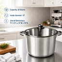 Stainless Steel Sauce Pan with Tempered Glass Lid – Durable, Rust-Proof Cookware