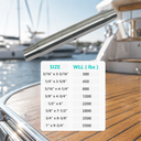 Marine Boat T316 Stainless Steel Pipe Style Turnbuckle Body, Cable Wire Rope Tensioner Body for Rigging, Deck, Dock, and Railing