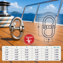 T316 Stainless Steel Hammerlock Coupling Link, Connecting Link Connector for Chain, Lifting, Rigging, Marine - PACK 4
