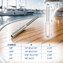 Hand Swage Lifeline Stud RH Cable Rail, T316 Stainless Steel Marine Grade Right Hand Thread Wire Rope Railing Fitting