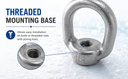 Threaded Eye Nut Ring Oval Lifting Marine Forged Style Stainless Steel T316