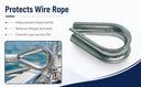 10 Pcs Marine T316 Stainless Steel 3/32" Wire Rope Thimble Commercial Light Duty Type