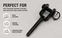 Black Oxide T316 Stainless Steel Hand Swage Jaw Stud For 1/8" Cable Rail