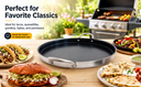 21-1/2" Stainless Steel Flat Comal Griddle – Round Non-Stick Grill & Frying Pan for Tacos, Tortillas, BBQ & Outdoor Cooking