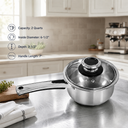 Stainless Steel Sauce Pan with Tempered Glass Lid – Durable, Rust-Proof Cookware