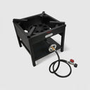 50,000 BTU High Pressure Square Propane Single Burner Stove, 16.5" x 16.5" Cooking Surface with CSA Regulator for Outdoor Cooking
