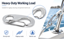4 Pcs Marine T316 Stainless Steel 3-3/4" Gate Snap Hook Carabiner Rigging 1000 Lbs WLL for Rigging, Sailing, and Outdoor Use
