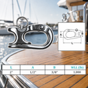 Marine Stainless Steel Rope Sheet Snap Shackle, Quick Release Rope Shackle for Yacht, Sailboat, Dock, Rigging - PACK 4