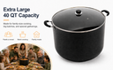 40 Qt Nonstick Saucepot with Lid, 17-3/8" (44CM) Sauce Pan, Double Handles for Milk, Soup & Everyday Cooking