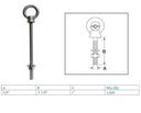 Marine T316 Stainless Steel Fully Threaded Shoulder Eye Bolt