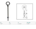 Marine T316 Stainless Steel Fully Threaded Shoulder Eye Bolt