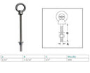 Marine T316 Stainless Steel Fully Threaded Shoulder Eye Bolt