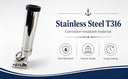 Marine T316 Stainless Steel 9" Adjustable Fish Rod Holder Deck Mount 360 Degrees